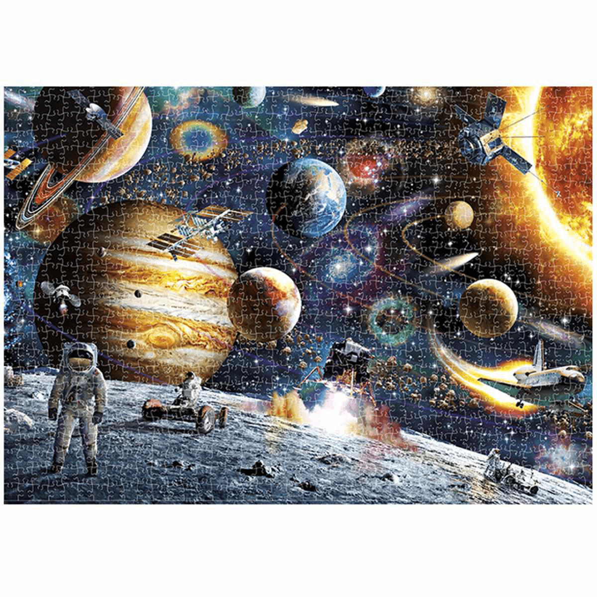 1000 Pieces Space Traveler DIY Assembly Jigsaw Puzzles Landscape Picture Educational Games Toy for Adults Children Pretty Gift