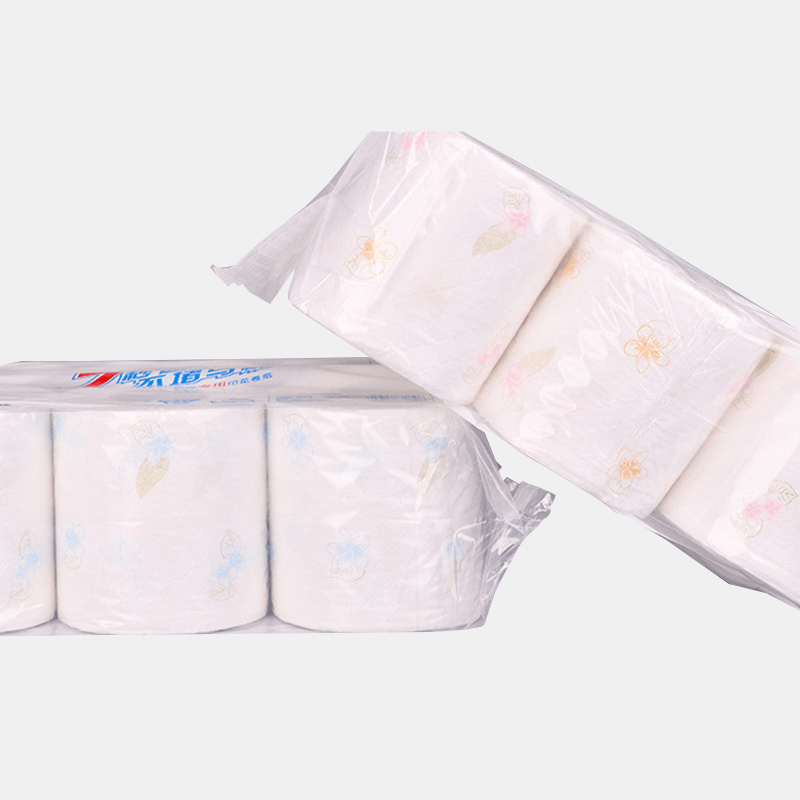 6 Rollen drucken 7-Sekunden-Rollenpapier Toilettenpapier Hotel Toilettenpapier aus weichem, hydratisiertem Holzzellstoff