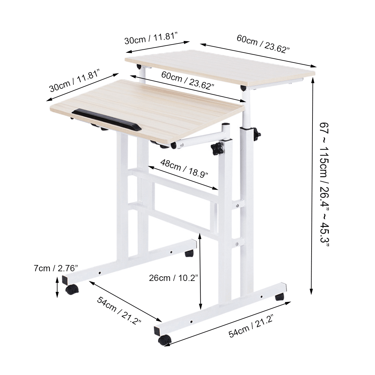 Computer-Laptop-Schreibtisch, stehend, beweglicher Laptop-Tisch, einfacher moderner Desktop-Multifunktions-Workstation-Lerntisch für das Heimbüro