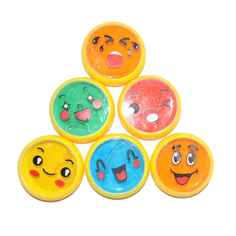 6PCS Emoji Face Slime 6Cm DIY Crystal Clay Rubber Mud Intelligent Hand Gum Plasticine Toy Gift