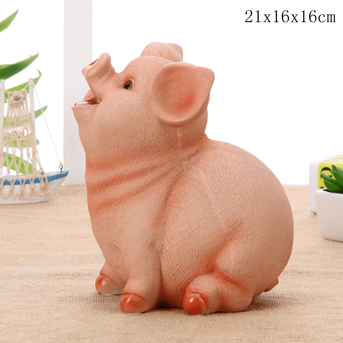 Piggy Bank Resin Craft Coin Bank Money Saving Holder Box Gifts for Kids Decorations