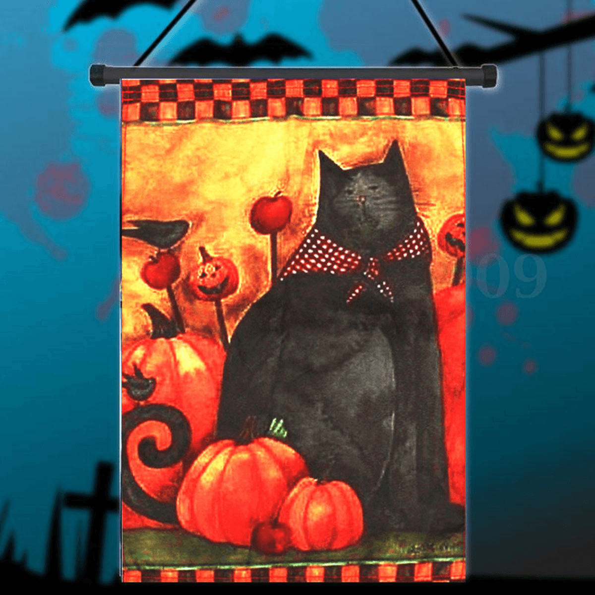 Halloween Party Home Decoration Black Cat Pumpkin Flag Toys for Kids Children Gift