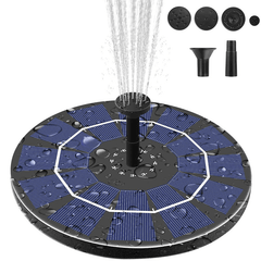 6V 2.5W Solar Fountain Pump 800Mah Battery Backup Bird Bath Garden Pond Pool