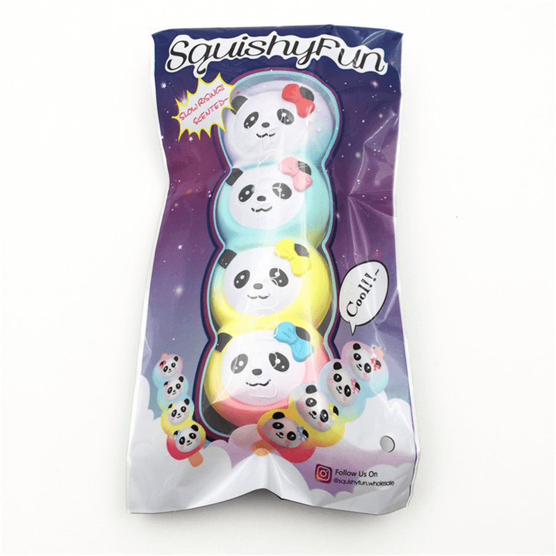 Squishyfun Rainbow Panda Candy Stick Squishy 15Cm Slow Rising with Packaging Collection Gift Toy