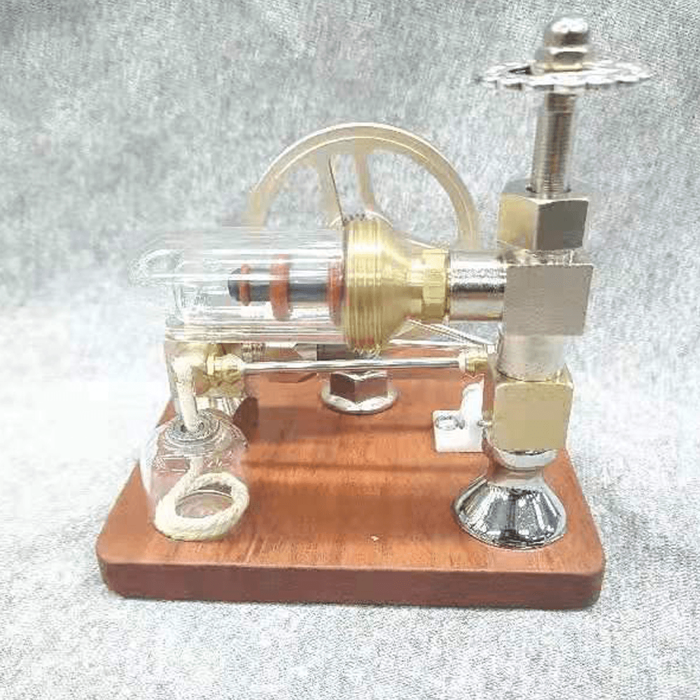 Stirling Engine Model Free Piston Adjustable Speed External Combustion Engine with Vertical Flywheel Physics Science Toy