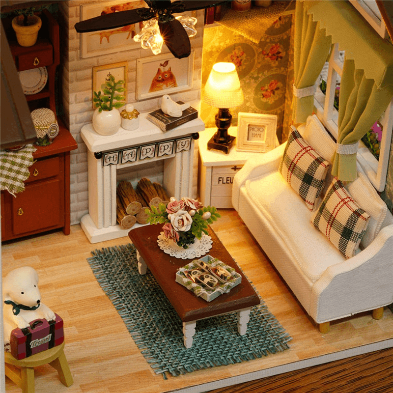 Cuteroom Forest Times Kits Wood Dollhouse Miniature DIY House Handicraft Toy Idea Gift Happy Times