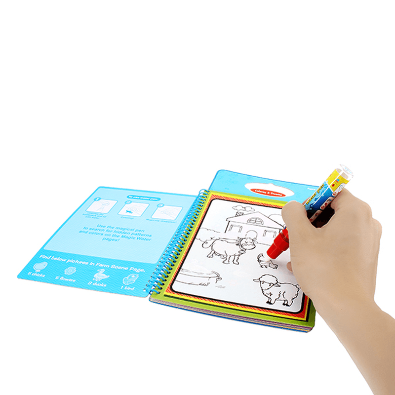 Coolplay Magic Wasserzeichenbuch für Kinder mit 1 Zauberstift / 1 Malbuch, Wassermalbrett