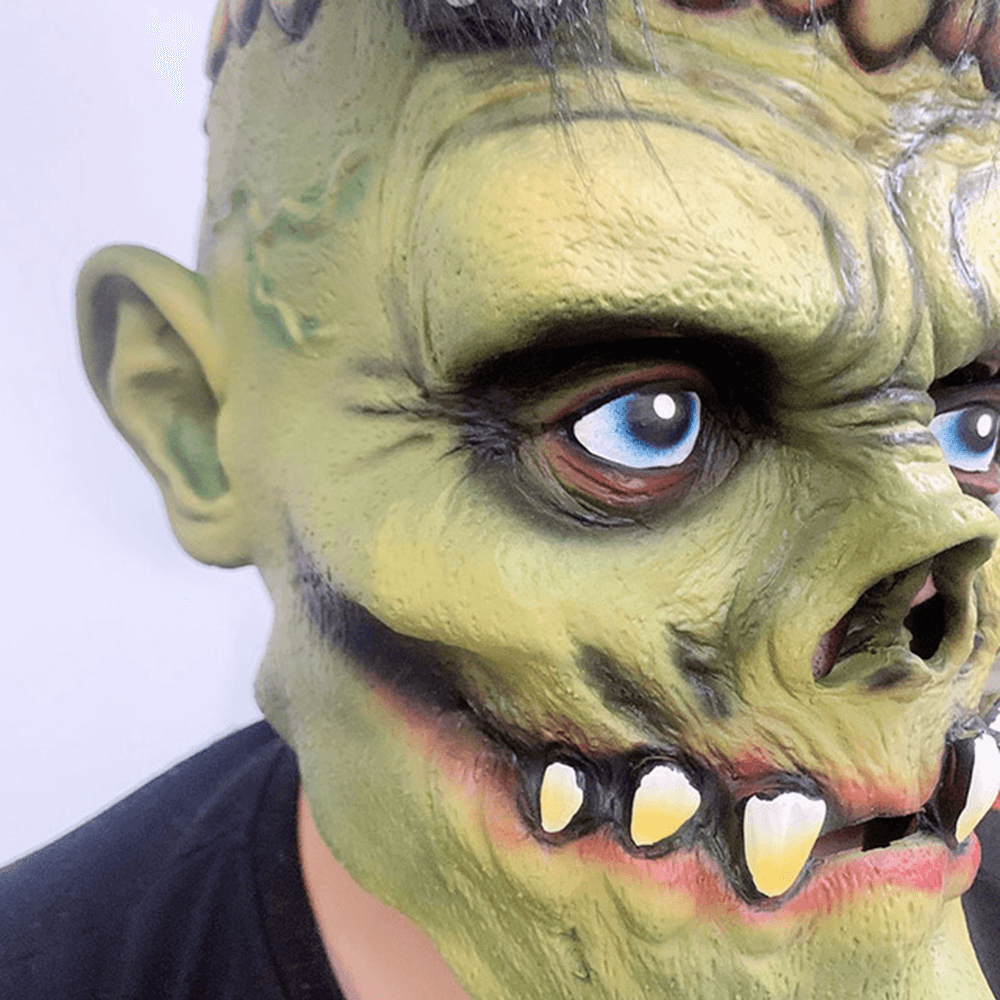 Gruselige grüne Zombie-Gesichtsmaske für Halloween-Spielzeug