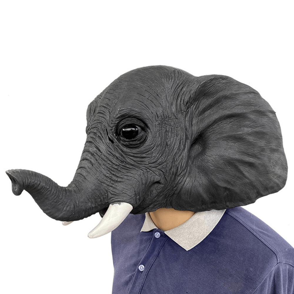 26 * 43 * 28 cm grauer Elefant Umweltschutz Latexmaske für Halloween-Spielzeug