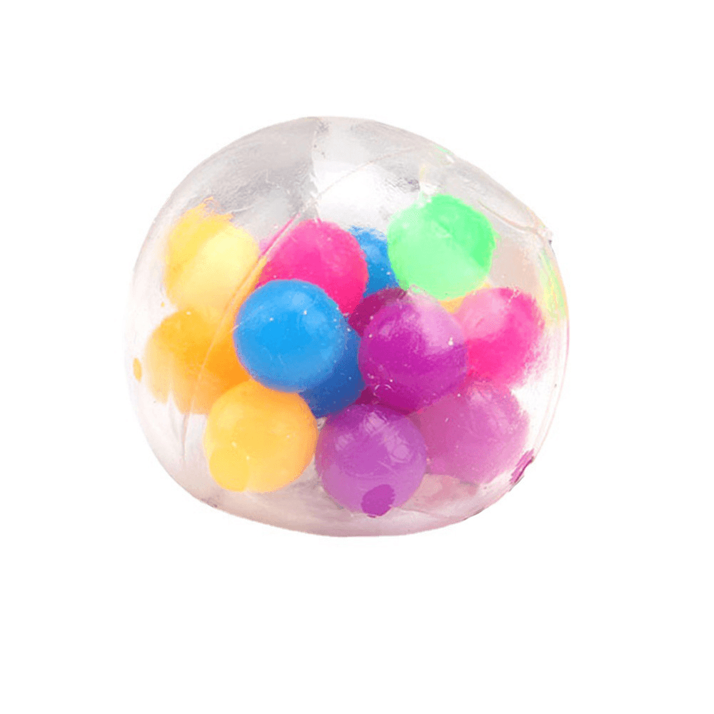 Stress Relief DNA Squeeze Balls Rainbow Stress Ball Clear Silicone Sensory Squeeze Balls for Stress-Relief and Better Focus Toy for Kids and Adults