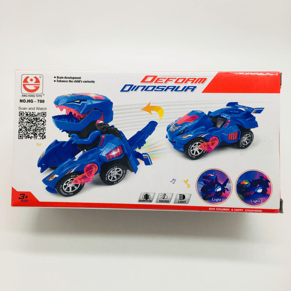 HG-788 Electric Deformation Dinosaur Chariot Deformed Dinosaur Racing Car Children'S Puzzle Toys with Light Sound