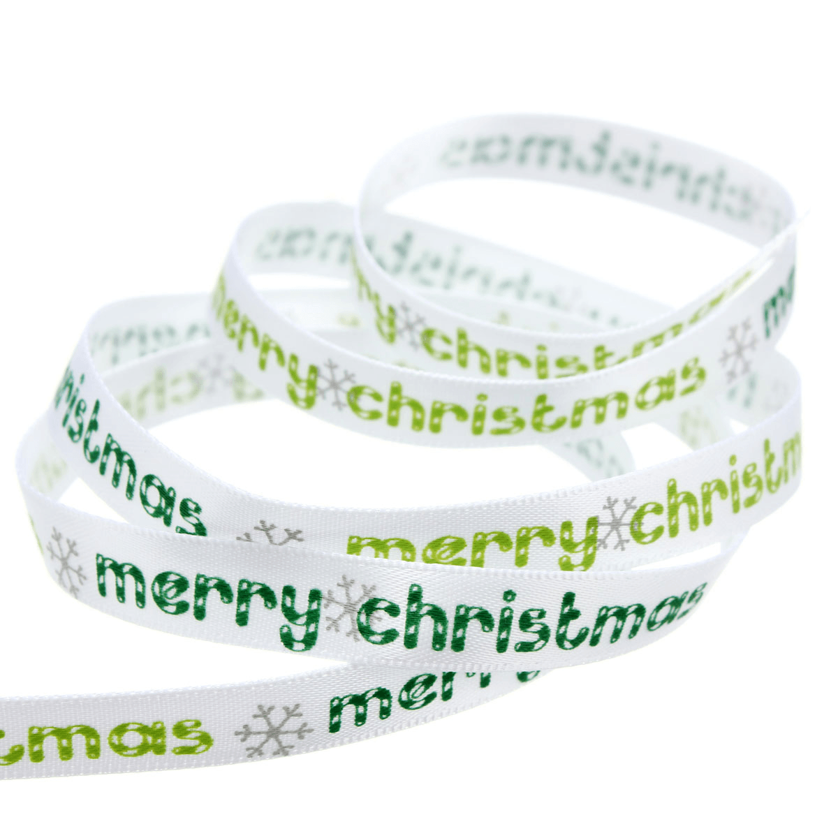 5 Yard 10Mm Printed Merry Christmas Tree Grosgrain Ribbon DIY Craft