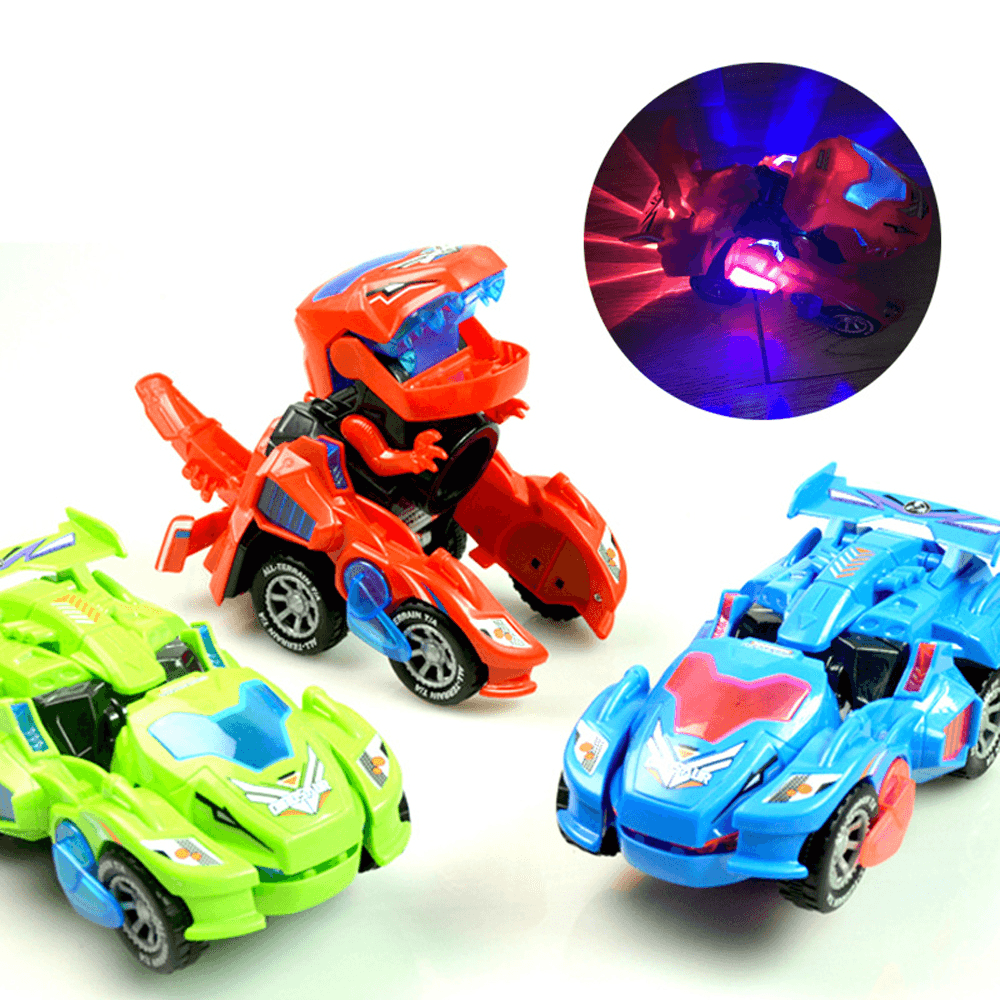 HG-788 Electric Deformation Dinosaur Chariot Deformed Dinosaur Racing Car Children'S Puzzle Toys with Light Sound