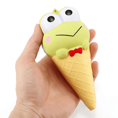 Yunxin Squishy Ice Cream Cone Cartoon Frog Pudding Puppy Cute Collection Gift Decor Soft Toy