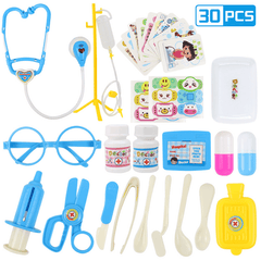 30/33/34/38/45/51Pcs Simulation Medical Role Play Pretend Doctor Game Equipment Set Early Educational Toy with Box for Kids Gift