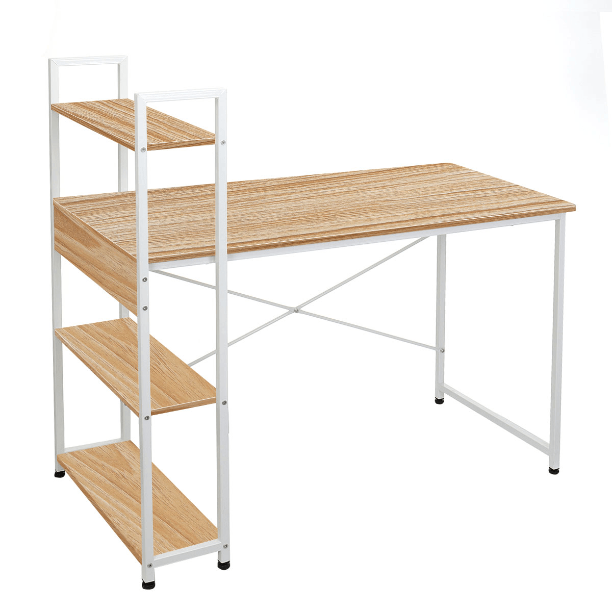 Computer Laptop Desk Writing Study Table Bookshelf Desktop Workstation with Storage Racks Home Office Furniture