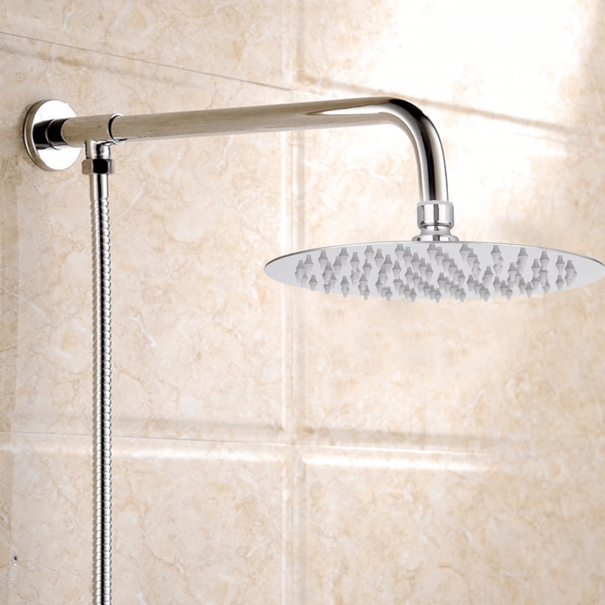 Baño de cabeza de ducha de lluvia de agua de acero inoxidable cromado redondo moderno de 8 ''