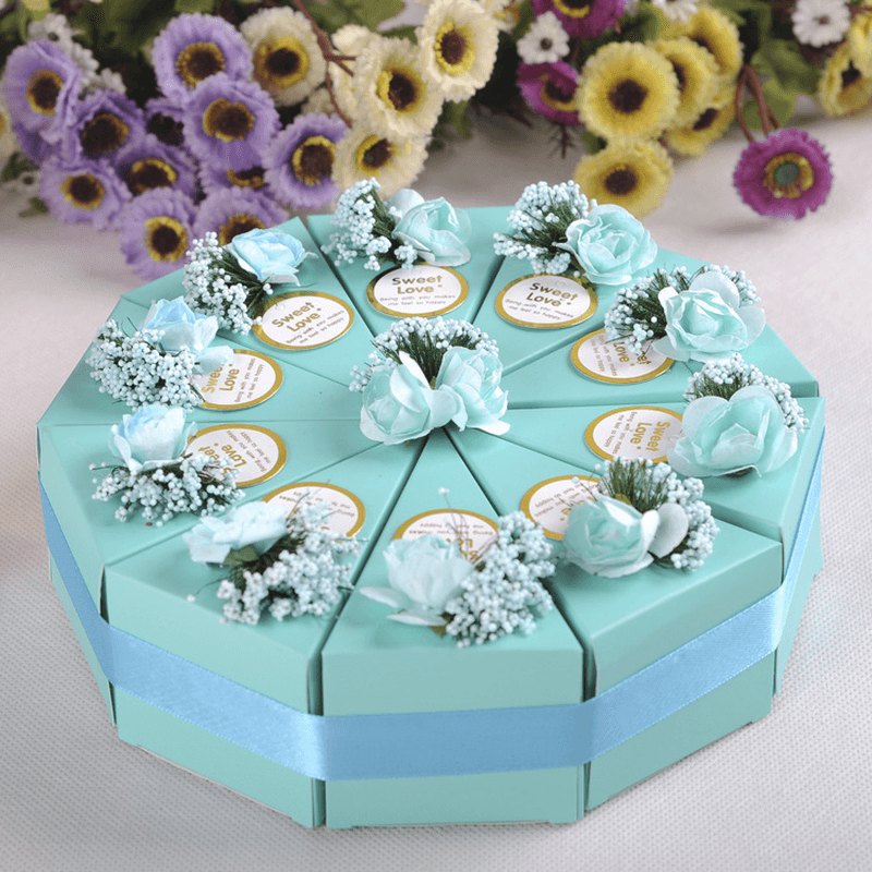 10Pcs Cake Candy Gift Box Wedding Party Cake Sweet Chocolate Gift Boxes