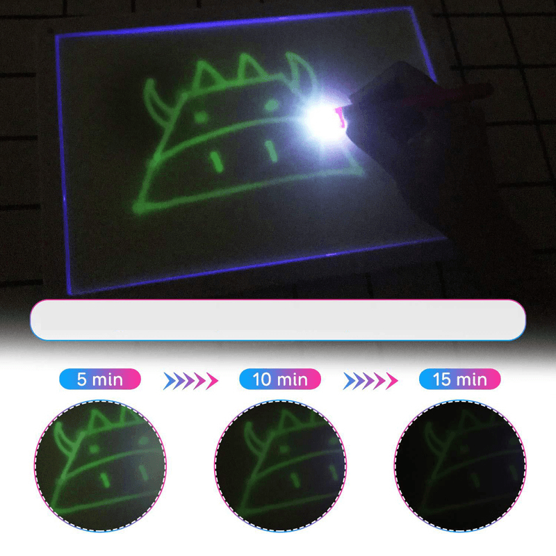 A3 Size 3D Children'S Luminous Drawing Board Toy Draw with Light Fun for Kids Family