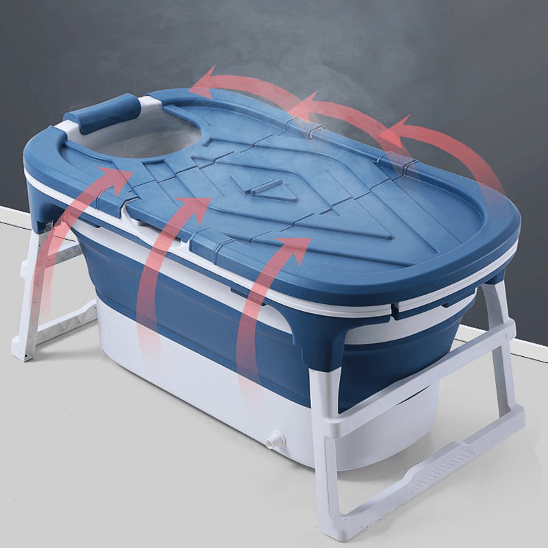 44 Inch Foldable Bathtub Bath Barrel Adult Children'S Folding Spa Sauna Shower Tub