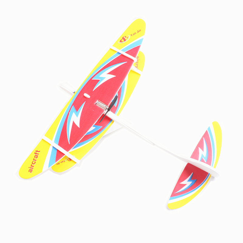 Electric DIY Assembly Foam Hand Throw Airplane Model USB Rechargeable Slewing Airplane Outdoor Toy for Kids Gift