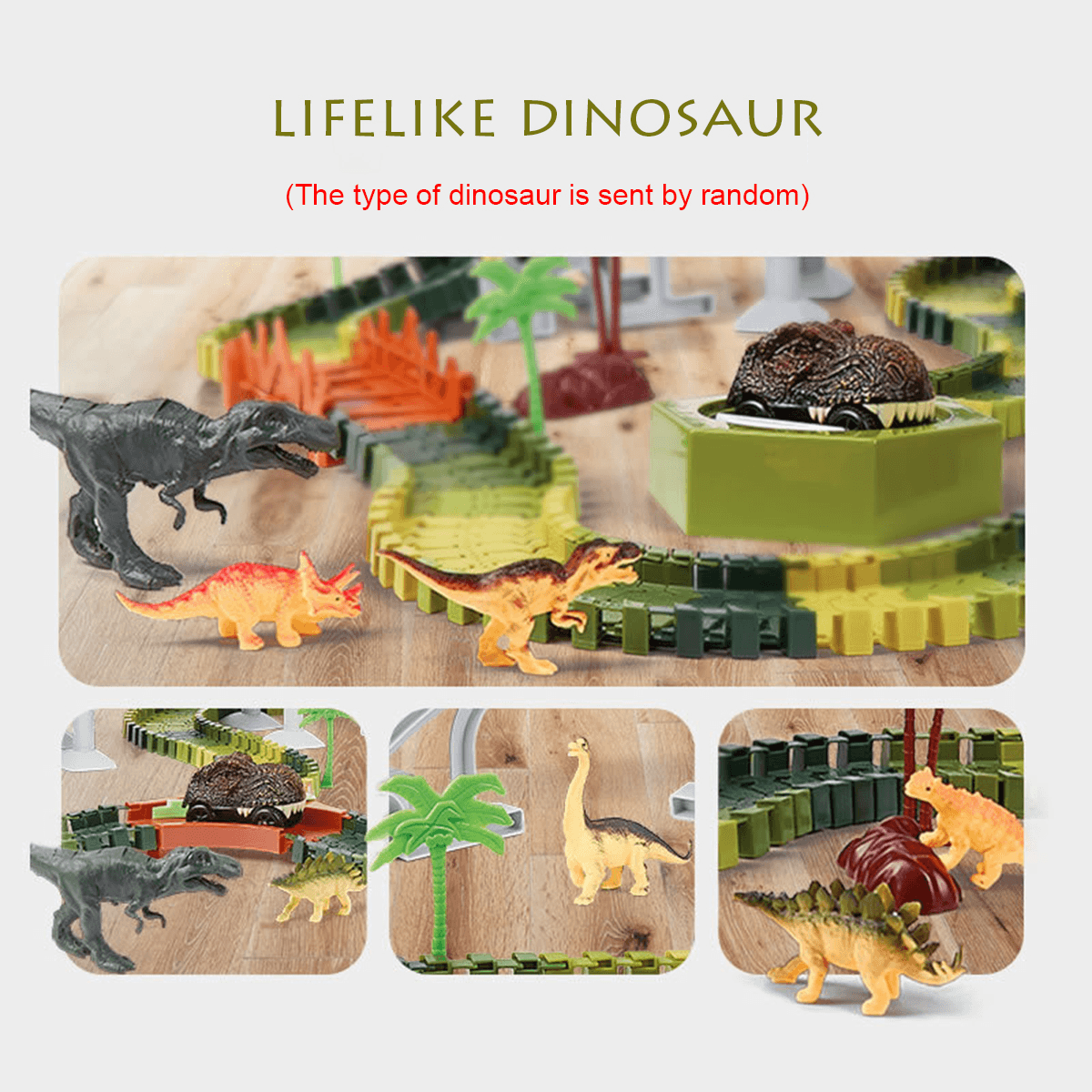 Dinosaur World Flexible Racing Car Track Toys Construction Play Game Educational Set Toy for Kids Gift