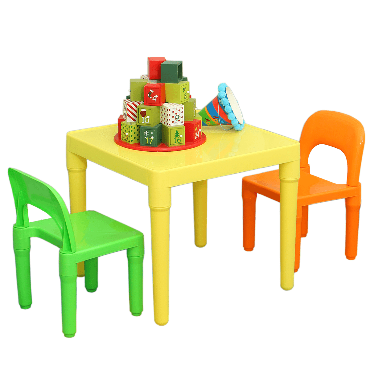 Childrens Plastic Table and Chair Set Square Learning Desk for Home Learning Desk Writing Homework Chair Combination