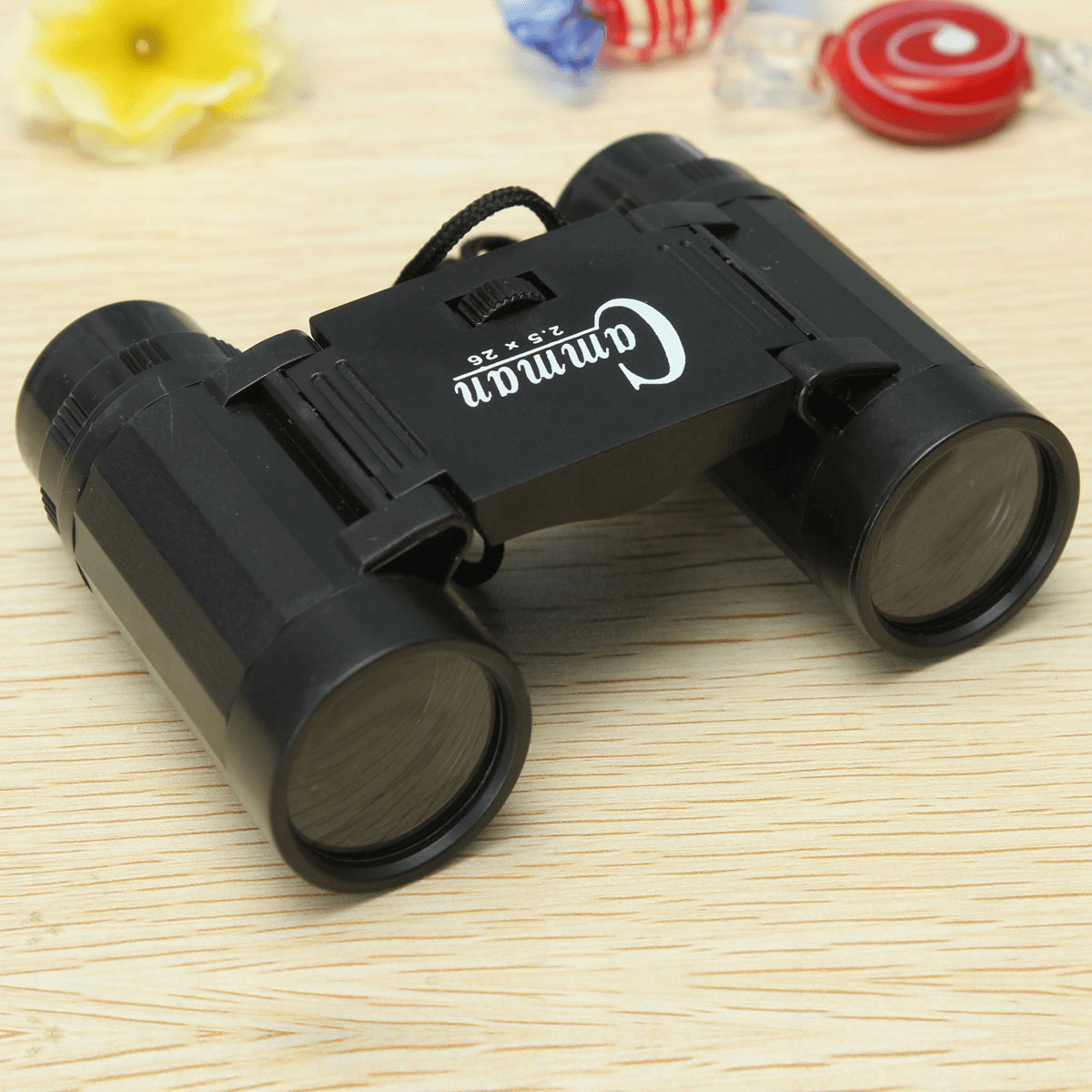 Telescopio binocular de juguete con aumento de 2,5 X 26 para niños y correa para el cuello