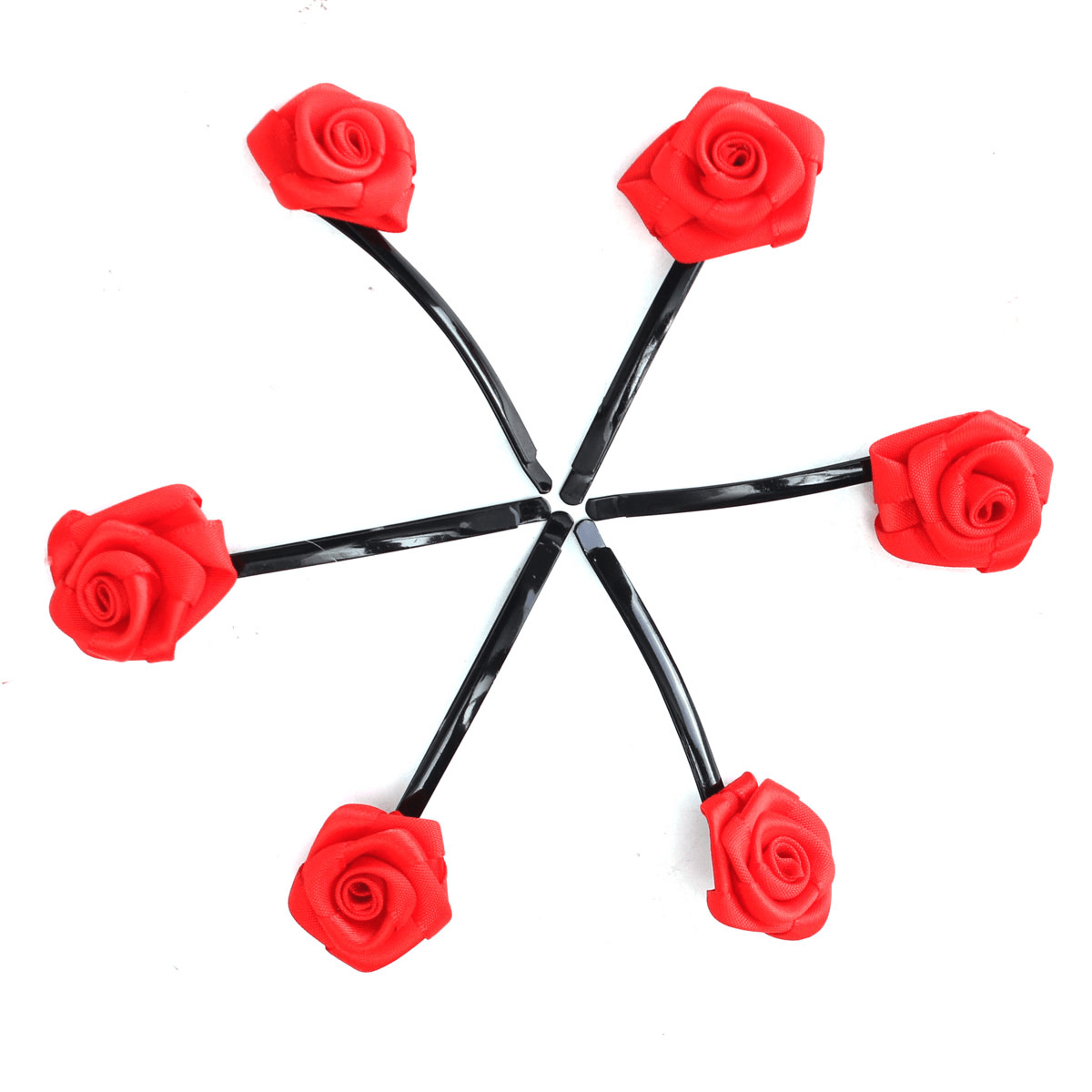 6Pcs Rose Flowers Hair Pins Grips Clips Accessories for Wedding Party