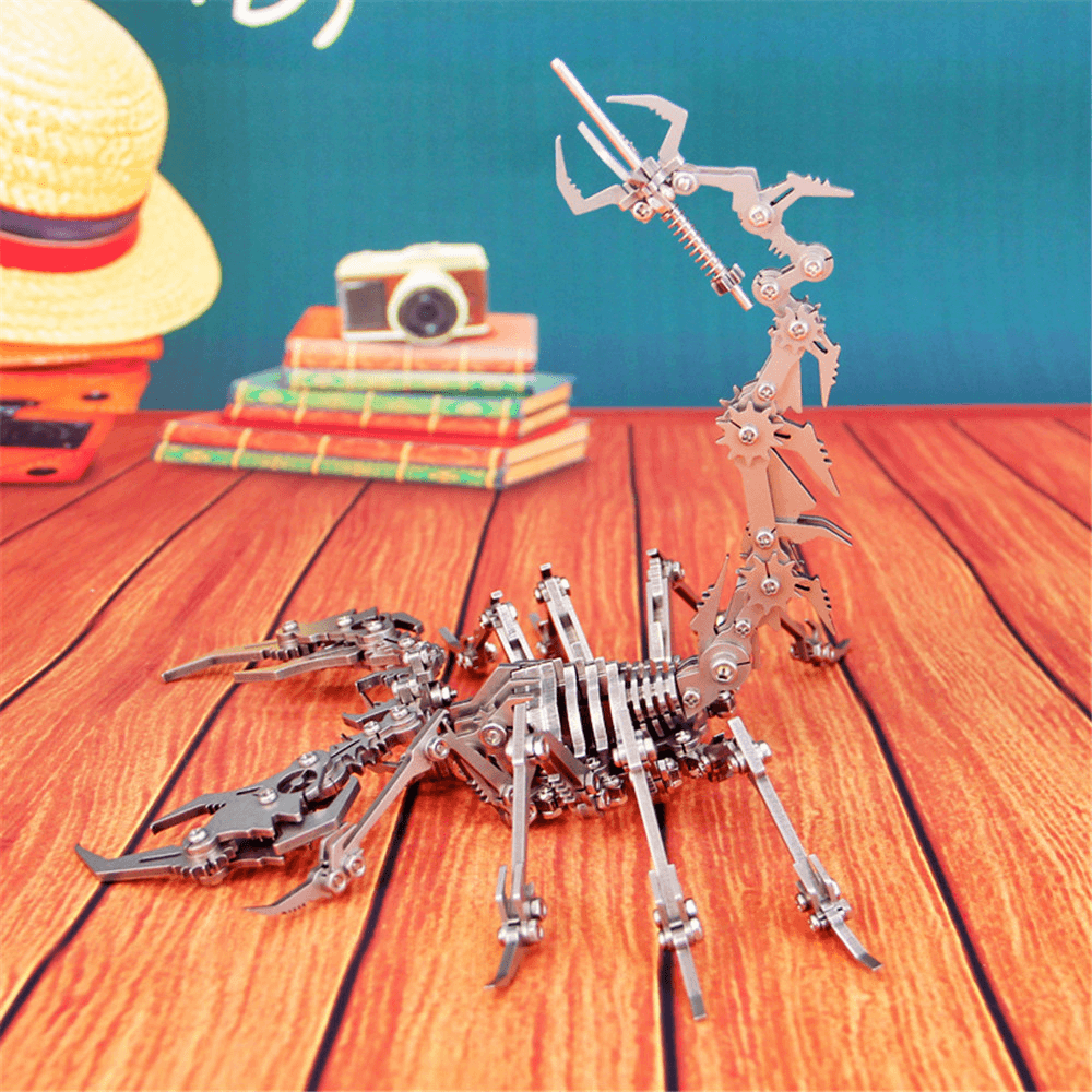 Steel Warcraft 3D Puzzle DIY Assembly Scorpion Toys DIY Stainless Steel Model Building Decor 16*14*14Cm