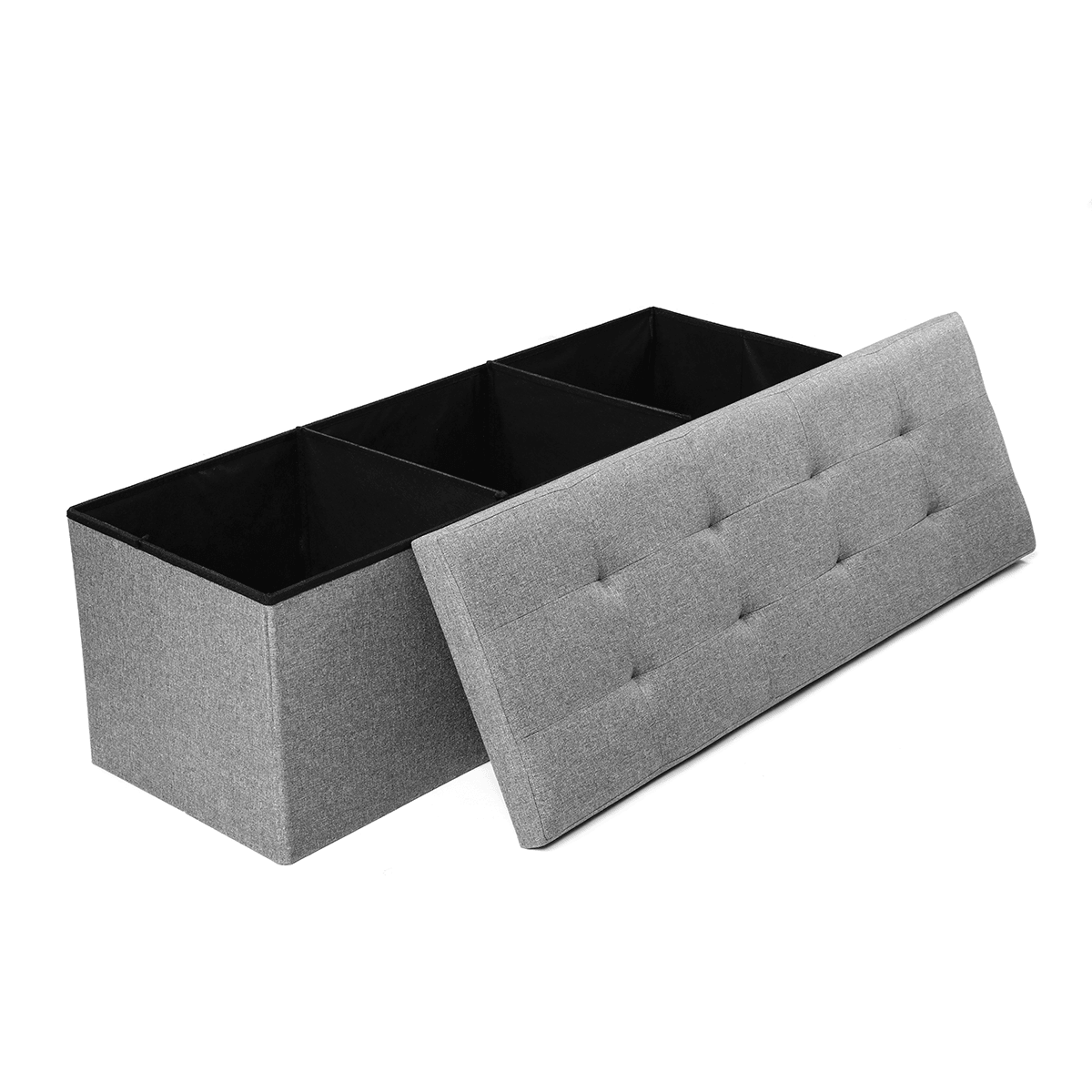 2-in-1-Aufbewahrungsbox-Hocker, multifunktionales Klappsofa, Ottomane, Fußstütze, Fußhocker, quadratischer Stuhl für das Heimbüro