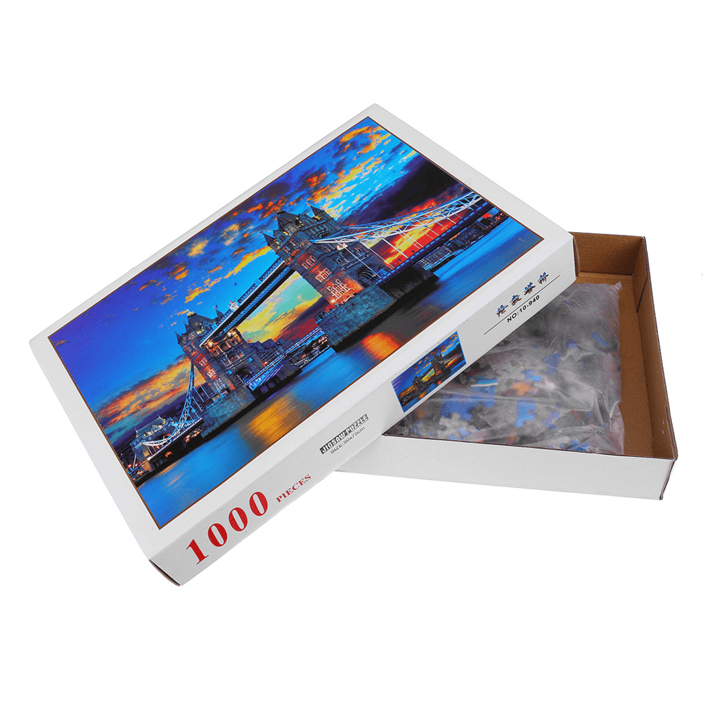 1000 Pieces of Jigsaw Puzzles London Bridge Paper Landscape Pattern Interesting Educational Toys for Kids