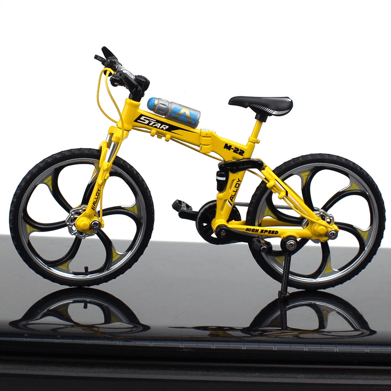 1:10 Mini bicicleta modelo que se puede abrir plegable bicicleta de montaña curva carreras aleación modelo Juguetes