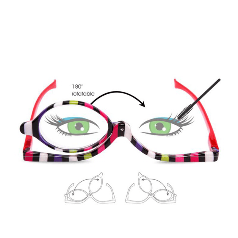 Colorful Magnifying Makeup Glasses Eye Spectacles Reading Glasses Flip down Lens Folding for Women Cosmetic Make Up