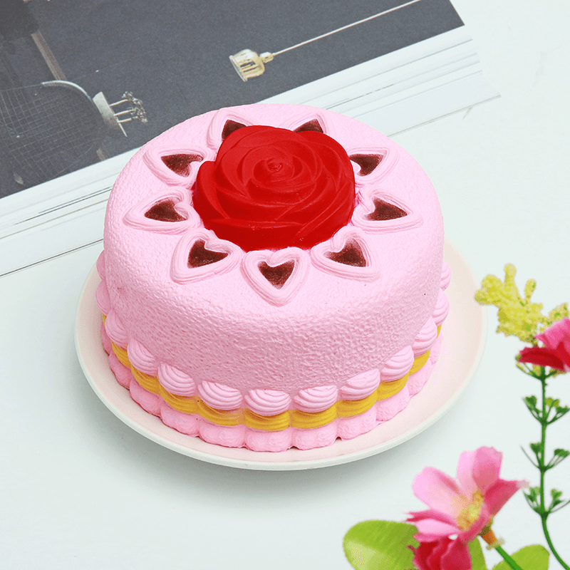 Squishy Rose Cake 12Cm Novelty Stress Squeeze Slow Rising Squeeze Collection Cure Toy Gift