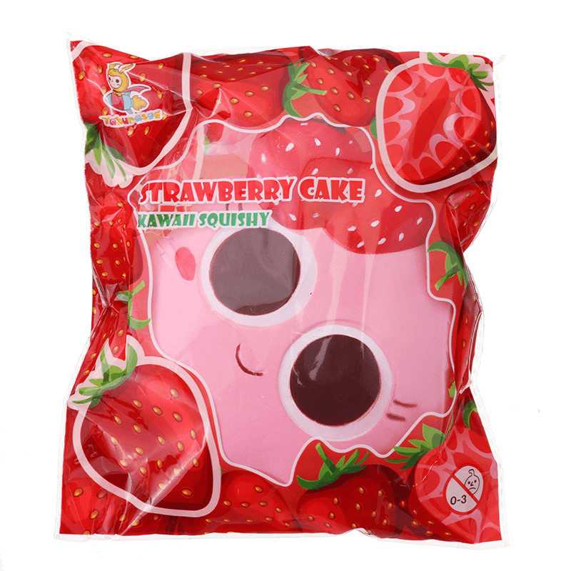 Taburasa Strawberry Facial Expression Cake Squishy 14Cm Slow Rising with Packaging Collection Gift