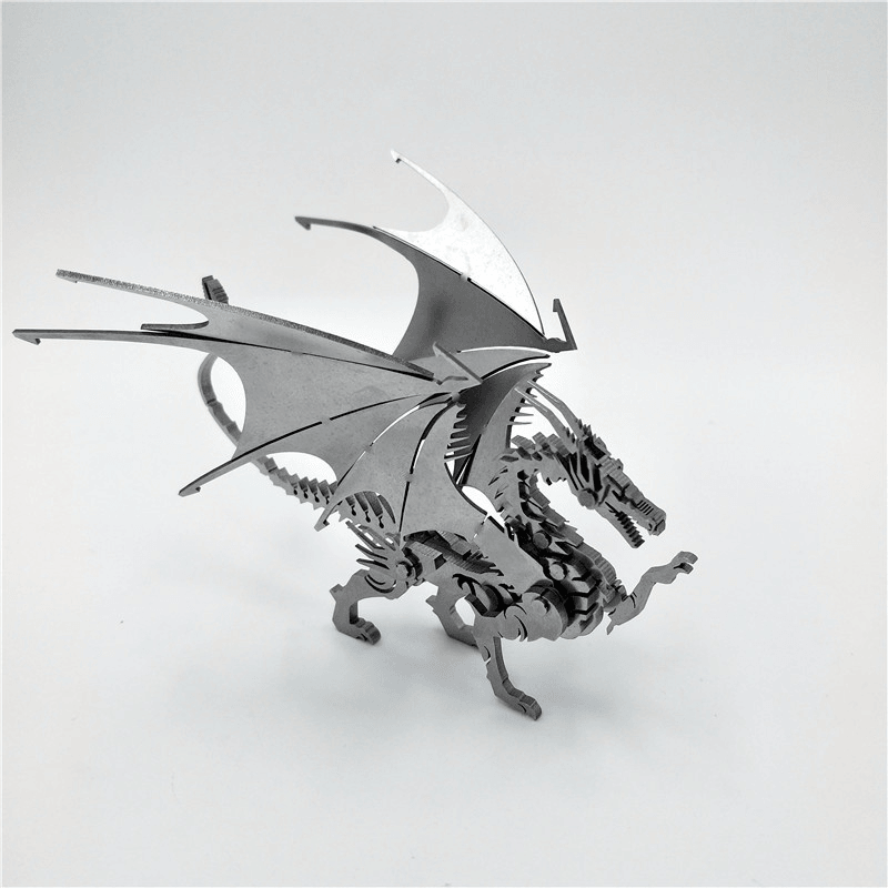 Steel Warcraft DIY 3D Puzzle Dragon Toys Stainless Steel Model Building Decor 16*5.3*14Cm