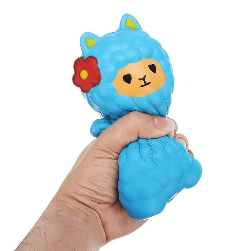 Jumbo-Schaf, 17 cm, Squishy Alpaka, super langsam aufsteigendes, cremefarbenes, lustiges Spielzeug