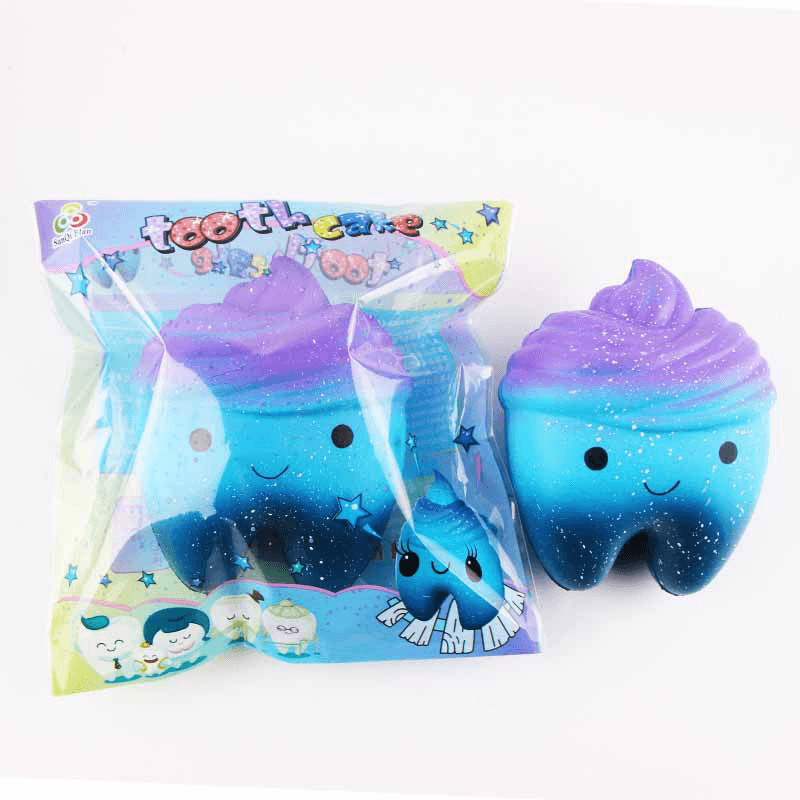 Sanqi Elan 11.8Cm Star Cute Teeth Cake Soft Squishy Super Slow Rising Original Packing Kid Toy