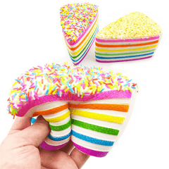 14X9X8Cm Squishy Regenbogen Kuchen Simulation Super langsam steigende Spaß Geschenk Spielzeug Dekoration