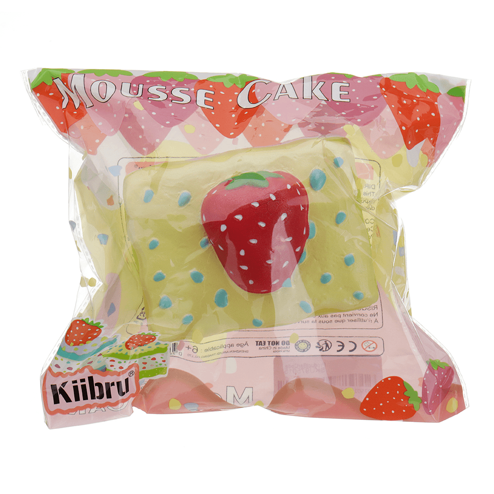 Kiibru Strawberry Mousse Cake Squishy 10*8*8.5CM Licensed Slow Rising with Packaging Collection Gift