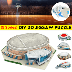 3D Puzzle Paper DIY Assembled Model 5 Kinds of Basketball Courts for Children Toys