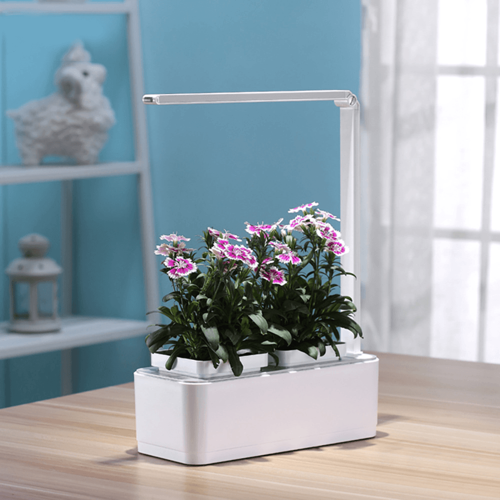 8W Intelligent Automatic Watering Pot LED Soilless Hydroponic Flower Pot Indoor Plant Growth Lamp Home Decoration