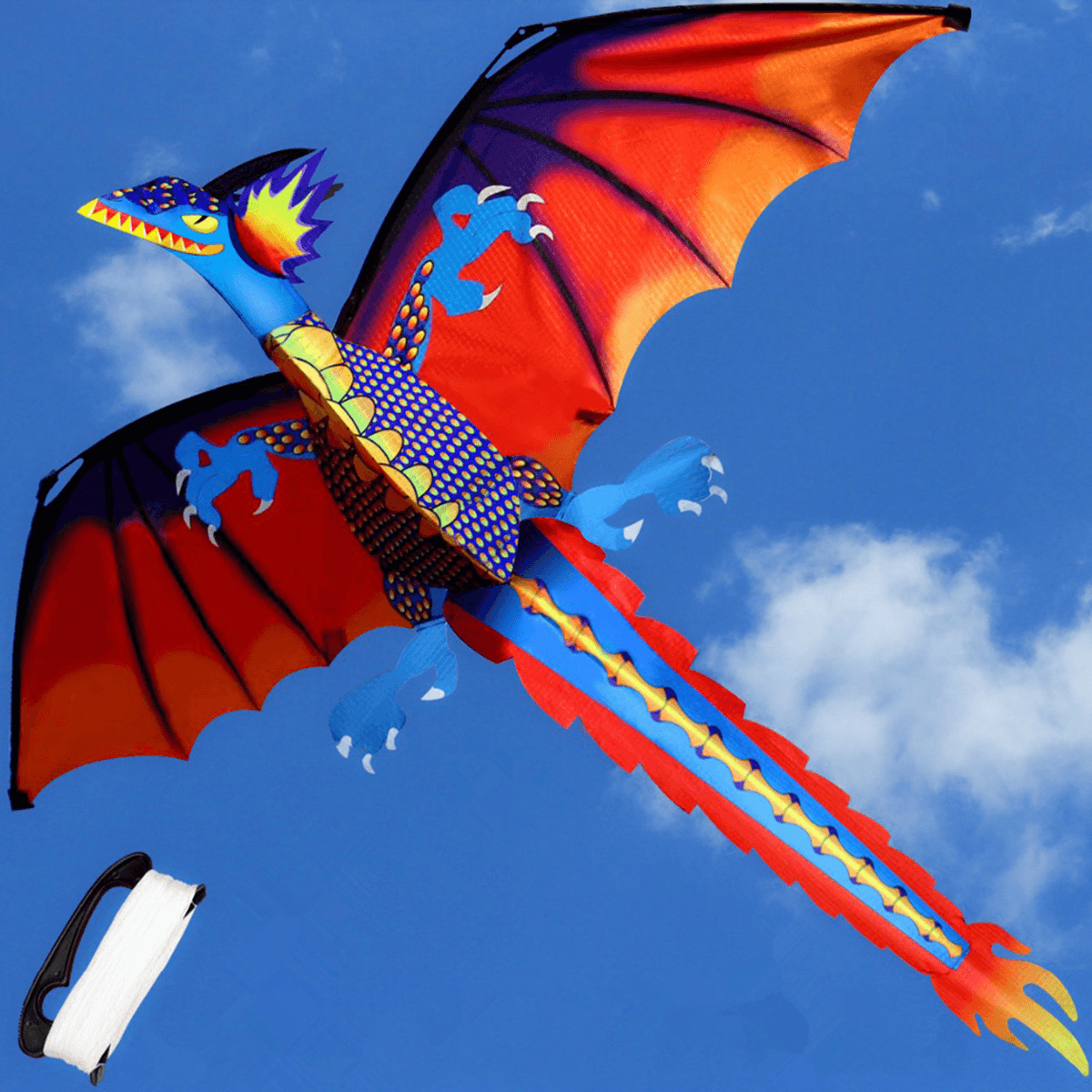 55 Inches Cute Classical Dragon Kite 140Cm X 120Cm Single Line Kite with Tail