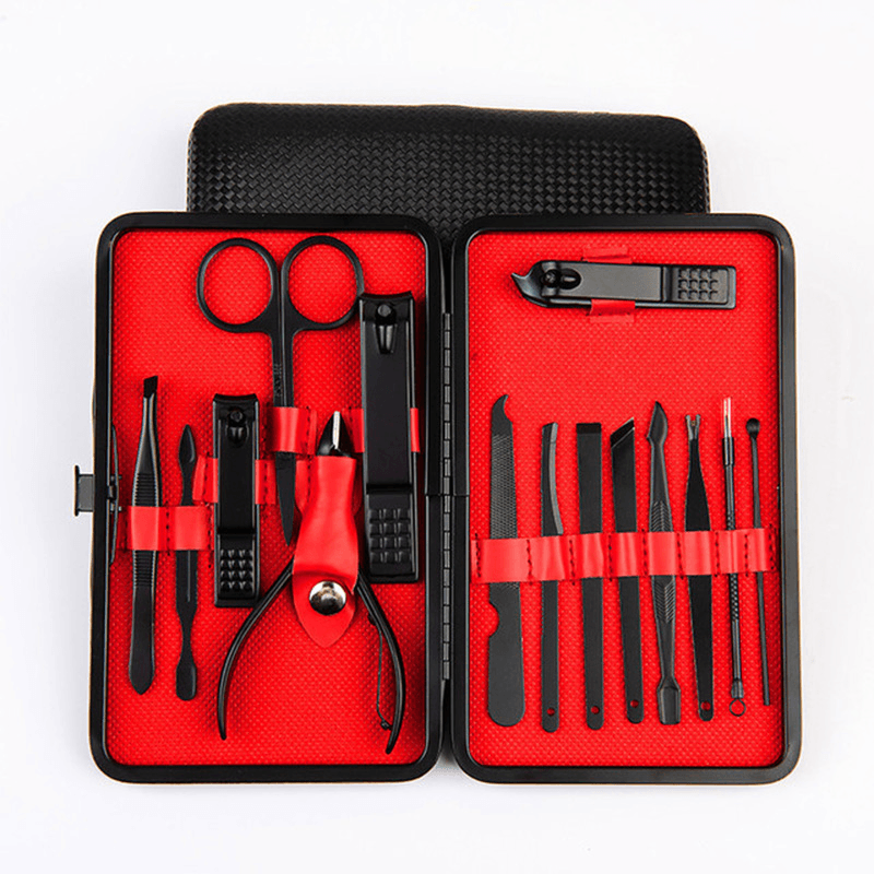 7/15PCS Stainless Steel Nail Clipper Cutter Trimmer Portable Ear Pick Grooming Kit Set