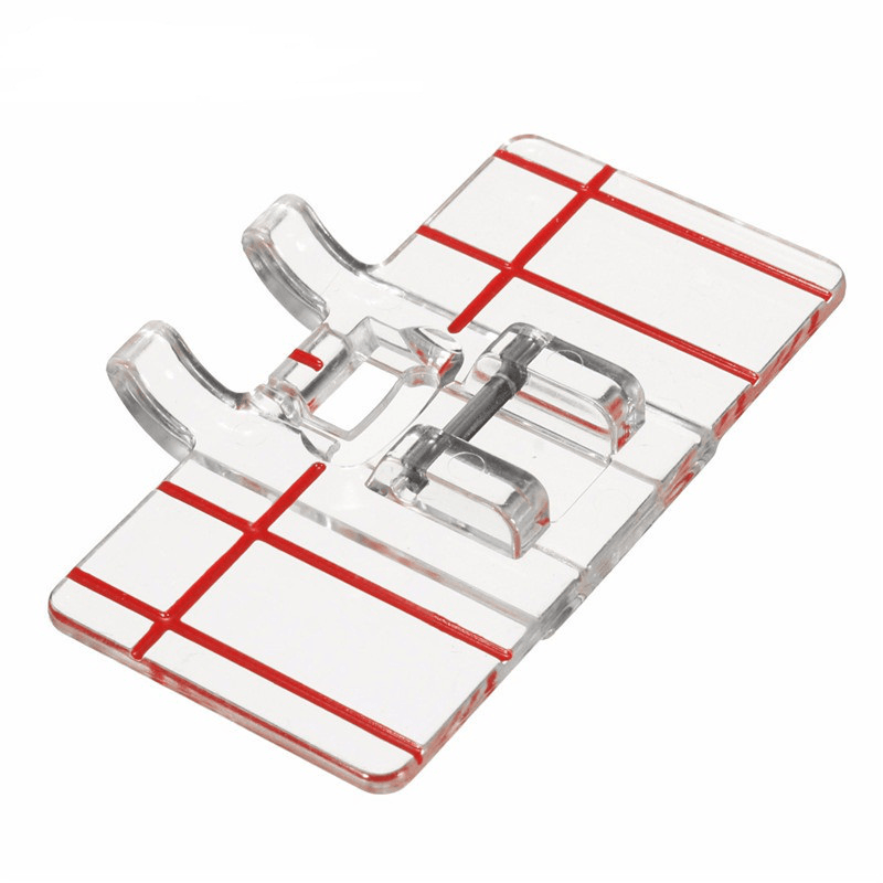 Sewing Machine Parallel Stitch Sewing Tool Simple Mini Clear Plastic Parallel Stitch Foot Presser for Multifunction Domestic