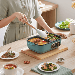 PETRUS PE2320 Multi-Function Skillet 600W Mini Dual-Purpose Barbecue Hot Pot