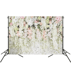 0.9X1.5M 1.5X2.1M 1.8X2.7M White Flowers Sea Photography Studio Wall Backdrop Photo Background Cloth for Birthday Wedding Party