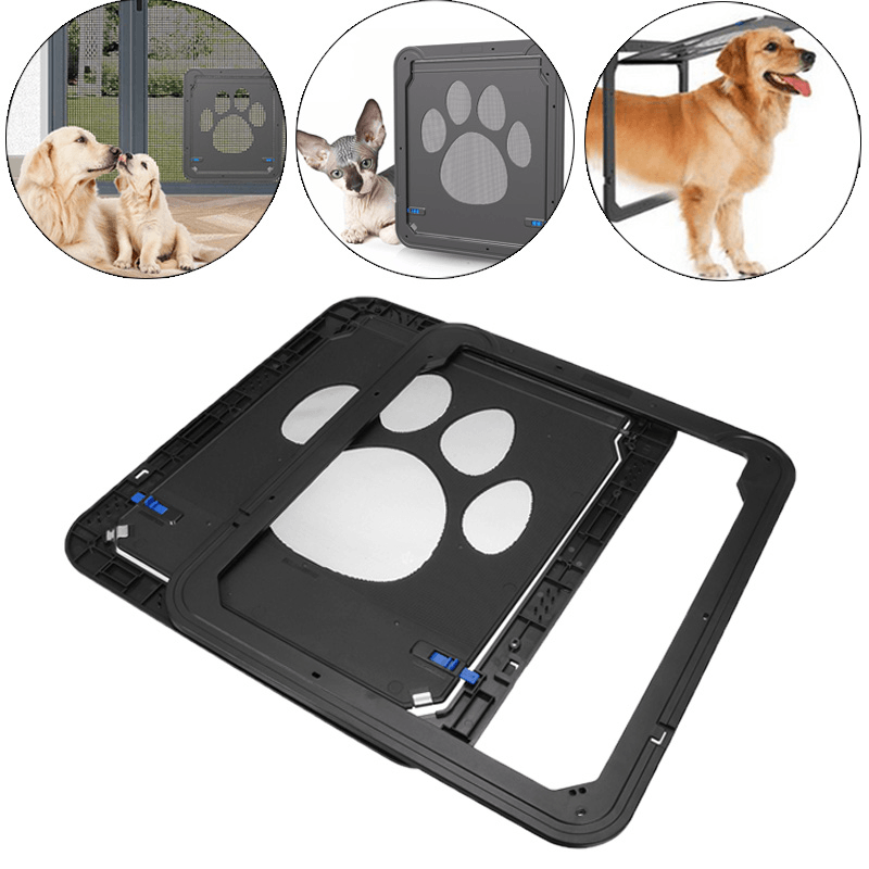 37X42Cm Large Medium Dog Cat Pet Door Screen Window ABS Magnetic Auto Lock Flaps