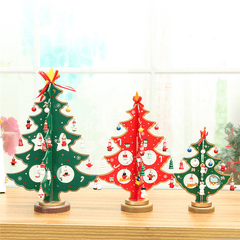 3D Wooden Christmas Tree Table Decoration Hanging Ornament